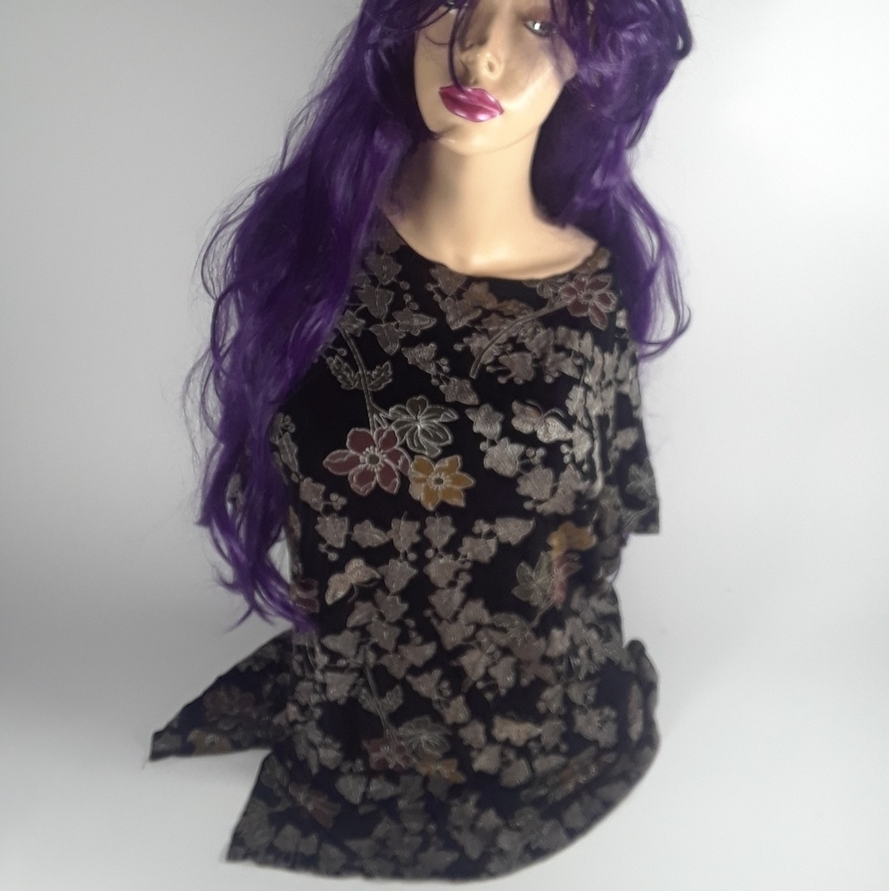 🌞 Jaipur black embroidered blouse leaves flowers